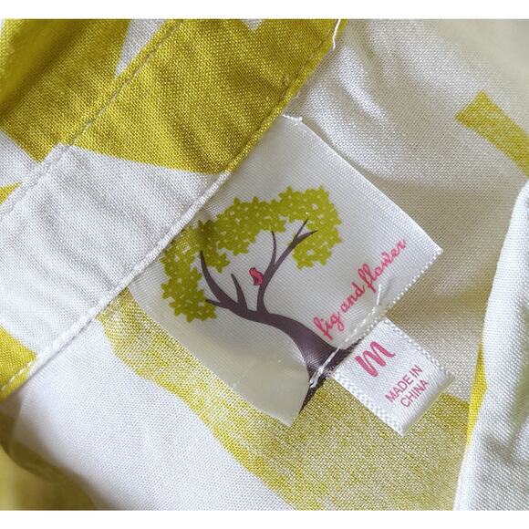 FIG AND FLOWER Womens Size Medium Convertible Sleeve Button Up Collared Shirt - Picture 9 of 9